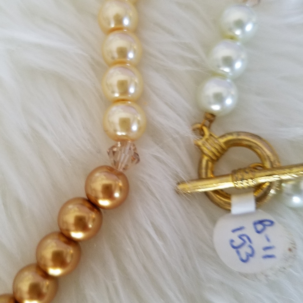 Swarovski Elements Metallic Bronze Faux Pearl Bracelet Handmade NWT - Picture 8 of 17